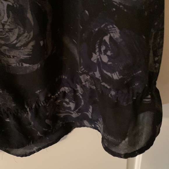 EUC Just My Size black, blue & grey front keyhole sheer blouse sz4x (26W-28W) - Picture 7 of 11